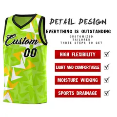 Neon Green Boomerang Pattern Basketball Jersey 2