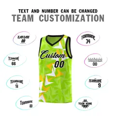 Neon Green Boomerang Pattern Basketball Jersey 4