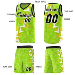 Neon Green Boomerang Pattern Basketball Jersey 5