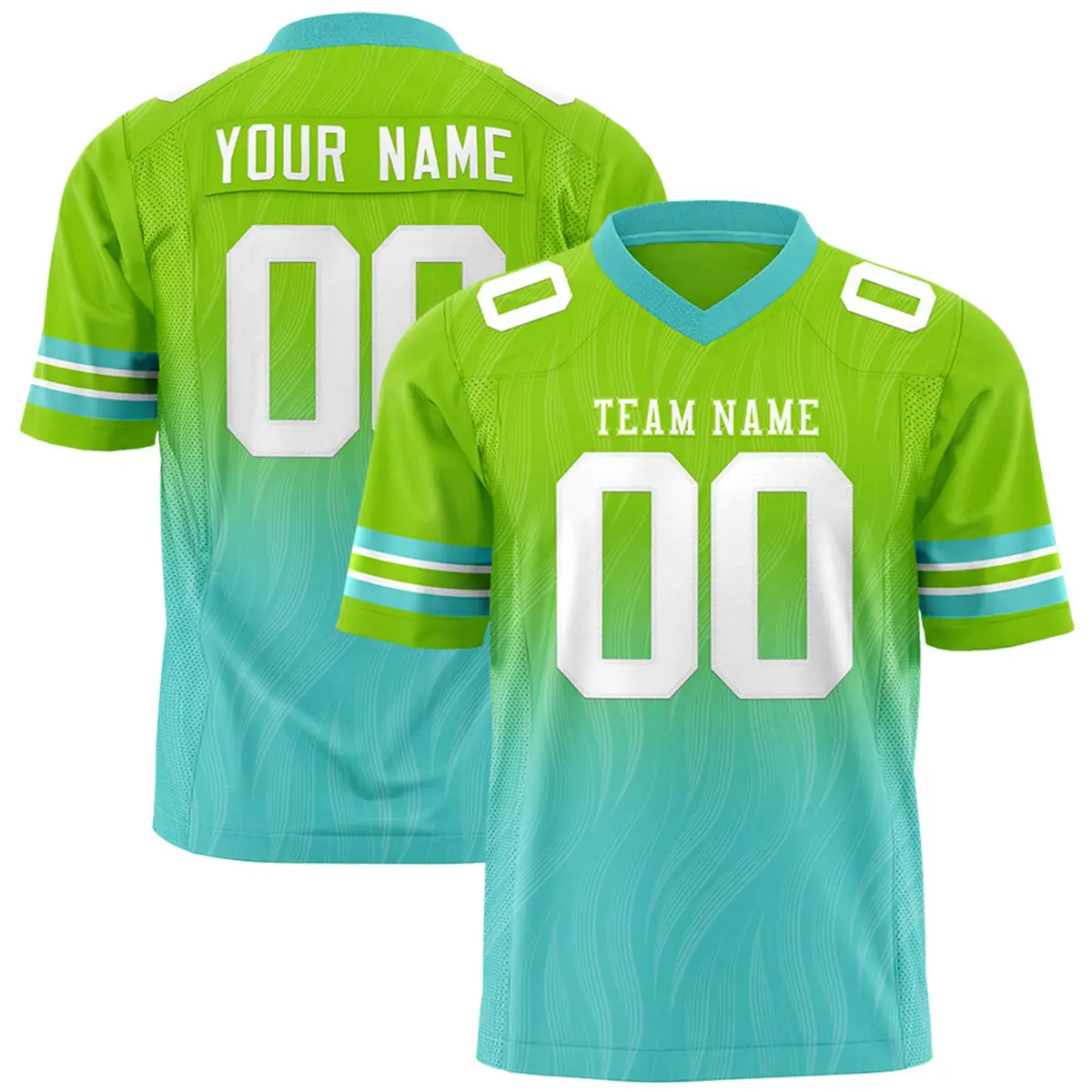 Neon Green Bright Green Gradient Outdoor Flag Football Jersey