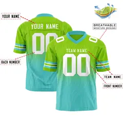 Neon Green Bright Green Gradient Outdoor Flag Football Jersey 2
