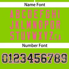 Neon Green Camo Font Authentic Baseball Jersey 4