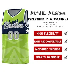 Neon Green City Silhouette Pattern Basketball Uniform Jersey 2