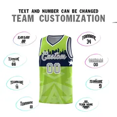 Neon Green City Silhouette Pattern Basketball Uniform Jersey 4