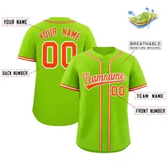 Neon Green Classic Authentic Baseball Jersey 2