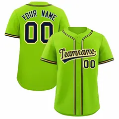 Neon Green Classic Authentic Baseball Jersey 1