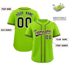 Neon Green Classic Authentic Baseball Jersey 2