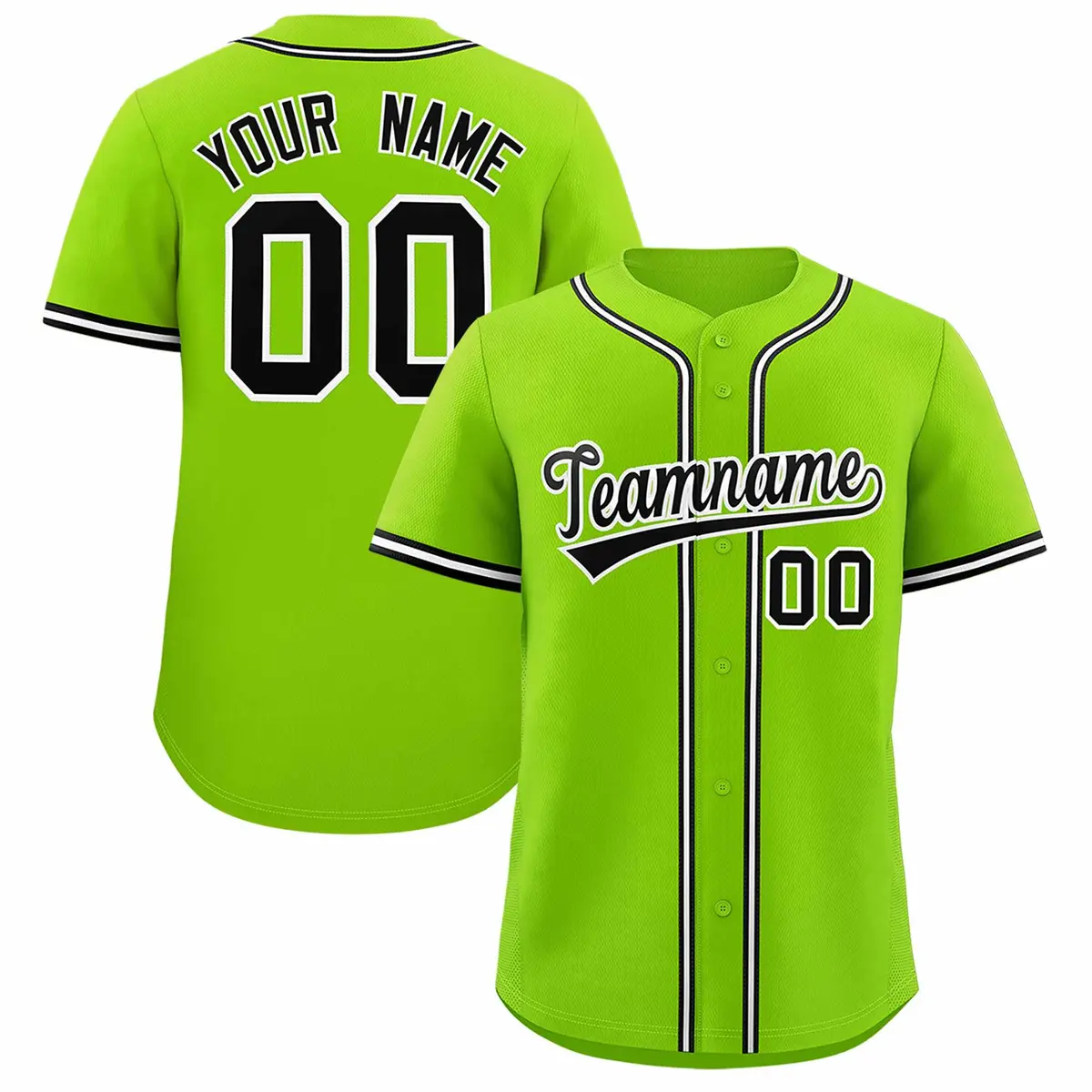 Neon Green Classic Authentic Baseball Jersey