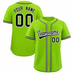 Neon Green Classic Authentic Baseball Jersey 1