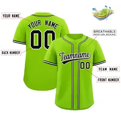 Neon Green Classic Authentic Baseball Jersey 2