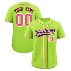 Neon Green Classic Baseball Jersey Lightweight Team Uniform 1