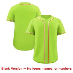 Neon Green Classic Baseball Jersey Lightweight Team Uniform 8
