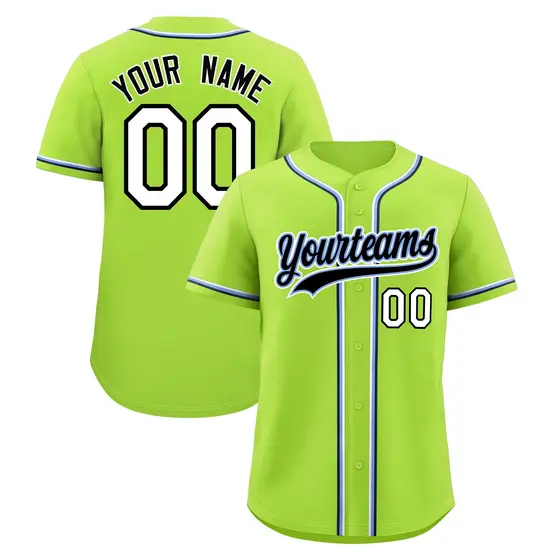 Neon Green Classic Baseball Jersey Lightweight Team Uniform