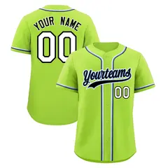Neon Green Classic Baseball Jersey Lightweight Team Uniform 1
