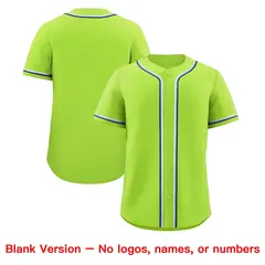 Neon Green Classic Baseball Jersey Lightweight Team Uniform 8