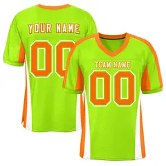 Neon Green Color Block Mesh Authentic Football Jersey