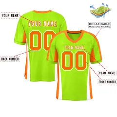 Neon Green Color Block Mesh Authentic Football Jersey 2