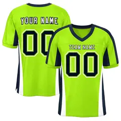 Neon Green Color Block Mesh Authentic Football Jersey 1