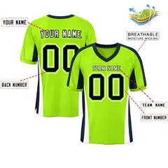 Neon Green Color Block Mesh Authentic Football Jersey 2