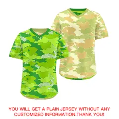 Neon Green Cream Khaki Camo Reversible Pullover Baseball Jersey 9