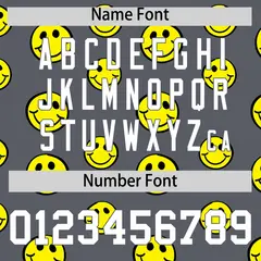 Neon Green Dark Gray Graffiti Gradient Smile Baseball Jersey 4