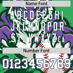 Neon Green Dark Green White Full-Snap Tiger Graffiti Baseball Jersey 7