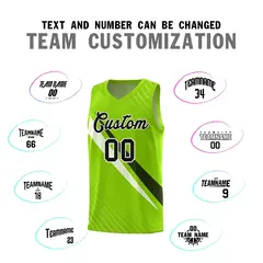 Neon Green Diagonal Pinstripe Color Block Basketball Jersey 4