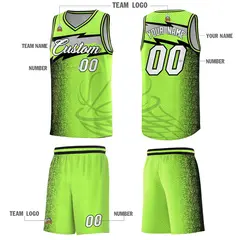 Neon Green Dot Scatter Graffiti Pattern Basketball Jersey 2