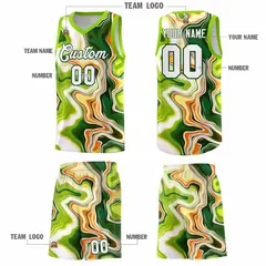 Neon Green Fluid Painting Pattern Basketball Jersey 5