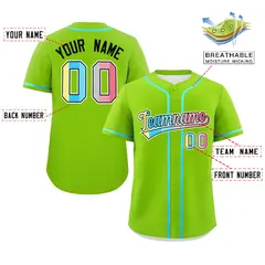 Neon Green Genderflux Pride Month Classic Baseball Jersey 2