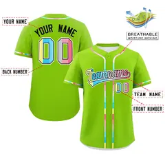 Neon Green Genderflux Pride Month Classic Baseball Jersey 2