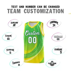 Neon Green Gold Galaxy Graffiti Pattern Basketball Jersey 3