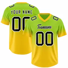 Neon Green Gold Gradient Authentic Outdoor Football Jersey 1