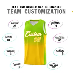 Neon Green Gold Gradient Basketball Jersey Sports Uniform 4