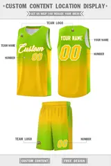 Neon Green Gold Gradient Basketball Jersey Sports Uniform 5