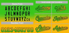 Neon Green Gold Gradient Fashion Authentic Baseball Jersey 3