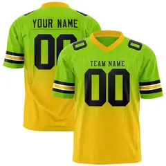 Neon Green Gold Gradient Outdoor Flag Football Jersey 1