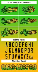 Neon Green Gold Green-Black Gradient Two-Button Softball Jersey 3