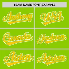 Neon Green Gold Half Stripe Authentic Baseball Jersey 3