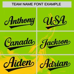 Neon Green Gold Ink Pattern Authentic Baseball Jersey 3