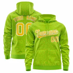Neon Green Gold Leopard Print Varsity Letterman Jacket Hoodie 1