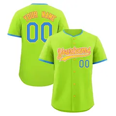 Neon Green Gold Pink Classic Baseball Uniform 1