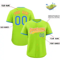 Neon Green Gold Pink Classic Baseball Uniform 2