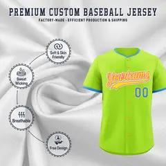 Neon Green Gold Pink Classic Baseball Uniform 3