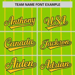 Neon Green Gold Pinstripe Two-tone Authentic Baseball Jersey 3