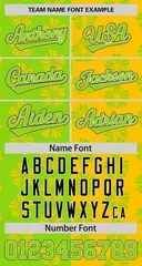 Neon Green Gold Split Flower Graffiti Baseball Jersey 3