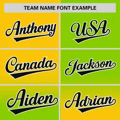 Neon Green Gold Symmetrical Gradient Baseball Jersey 3