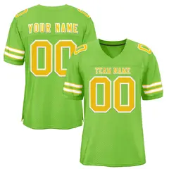 Neon Green Gold-White Football Jersey 1
