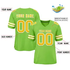 Neon Green Gold-White Football Jersey 2