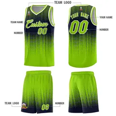 Neon Green Gradient Dots Pattern Team Basketball Jersey 5